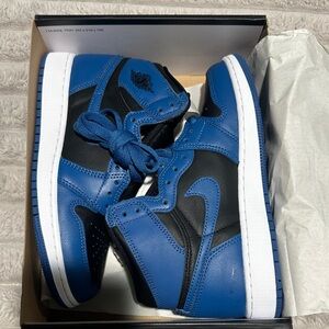 Nike Kids Jordan One High Marina Blue and Black Sneakers